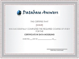 Certificate in Data Modeling
