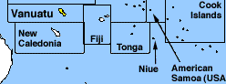 Map of Fiji and Surrounding Area
