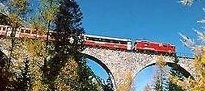 Train on Viaduct, Switzerland